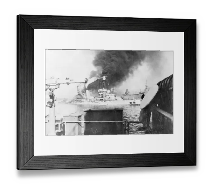 Framed Print : French Battleship Bretagne Sunk by British Framed Print : French Battleship Bretagne Sunk by British