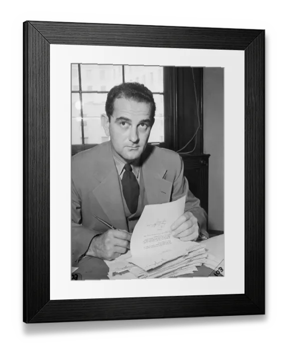 Framed Print : Lyndon Johnson Headshot Framed Print : Lyndon Johnson Headshot