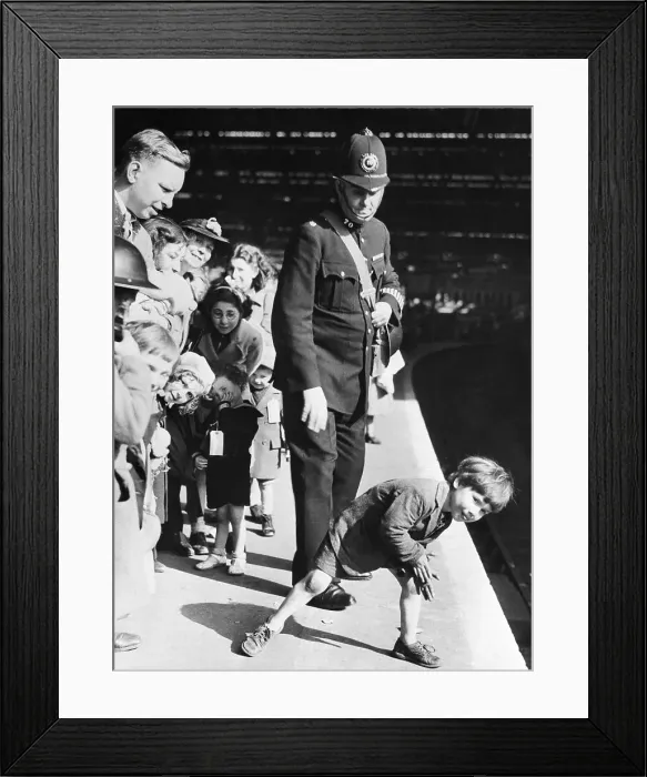 Framed Print : Evacuees Waiting for a Train Framed Print : Evacuees Waiting for a Train