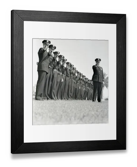Framed Print : Line of Policemen Taking Aim Framed Print : Line of Policemen Taking Aim