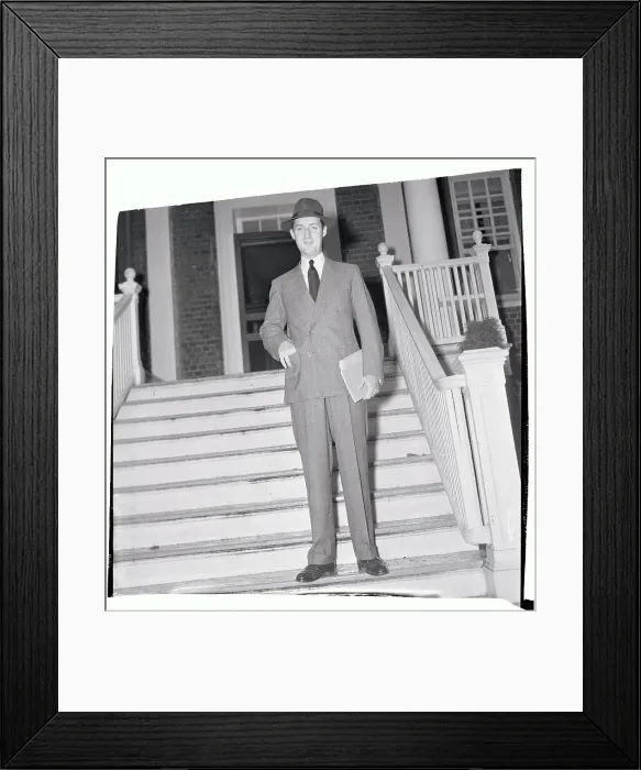 Framed Print : Paul Mellon Standing on Front Steps Framed Print : Paul Mellon Standing on Front Steps