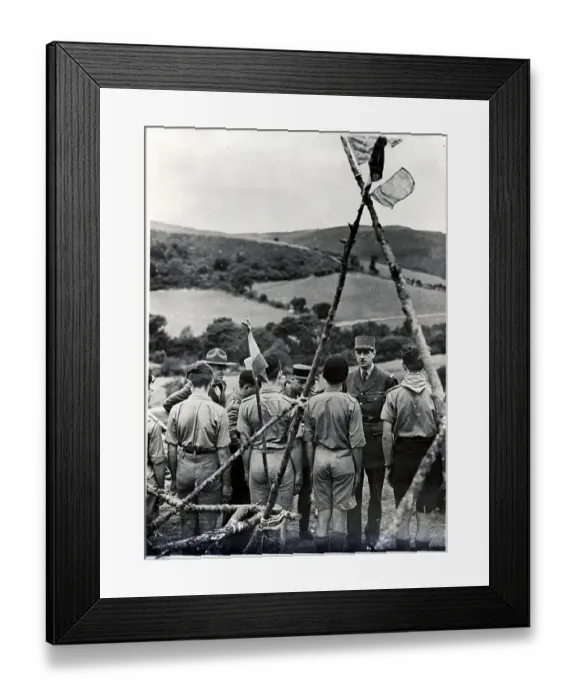 Framed Print : Charles De Gaulles Visits Boy Scouts Framed Print : Charles De Gaulles Visits Boy Scouts