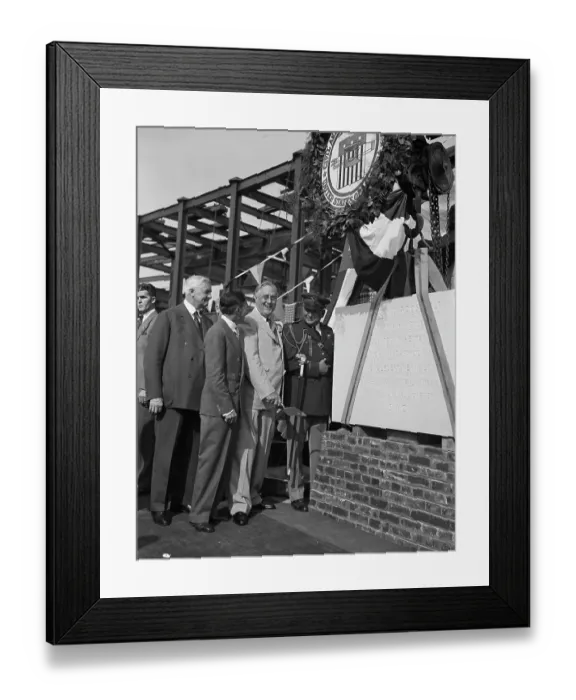 Framed Print : President Franklin Roosevelt Laying Cornerstone for New Airport