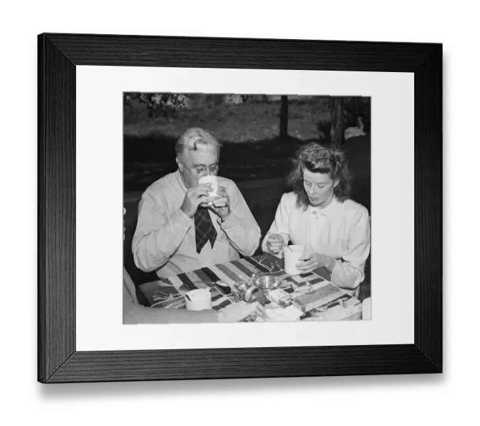 Framed Print : Fdr Eating Chowder W / Katharine Hepburn Framed Print : Fdr Eating Chowder W / Katharine Hepburn