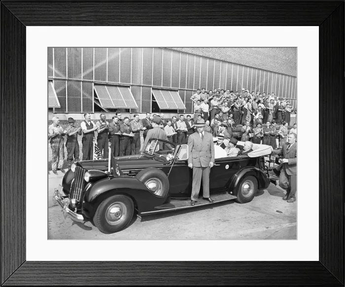 Framed Print : Roosevelt In Open Car Framed Print : Roosevelt In Open Car