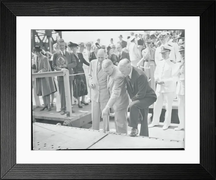 Framed Print : Government Officials at U. S. S. New Jersey Keel Ceremony Framed Print : Government Officials at U. S. S. New Jersey Keel Ceremony