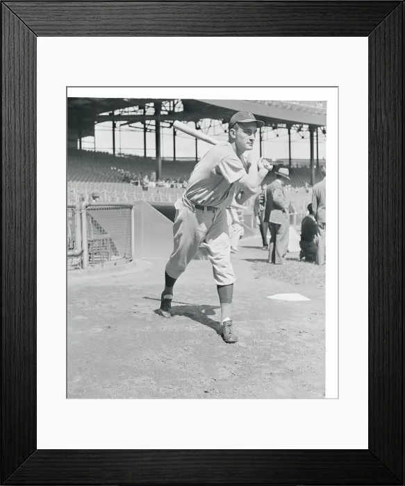 Framed Print : Frank McCormick Holding Baseball Bat Framed Print : Frank McCormick Holding Baseball Bat