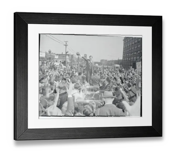 Framed Print : Wendell Willkie Waving to Crowds