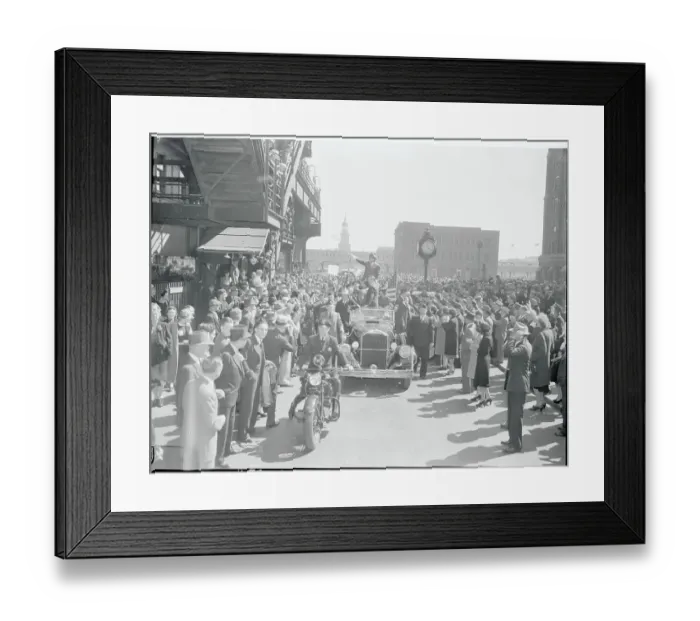Framed Print : Wendell Willkie Waving to Crowds of Supporters