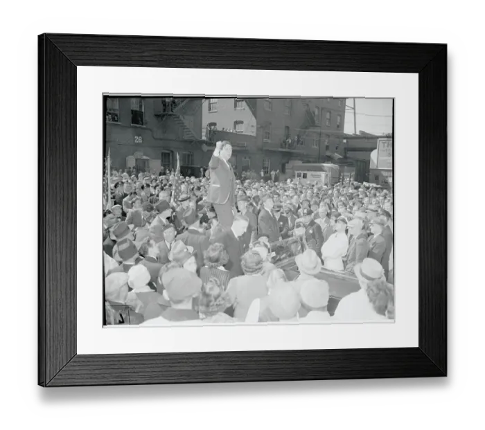 Framed Print : Wendell Willkie Waving to Crowds Framed Print : Wendell Willkie Waving to Crowds
