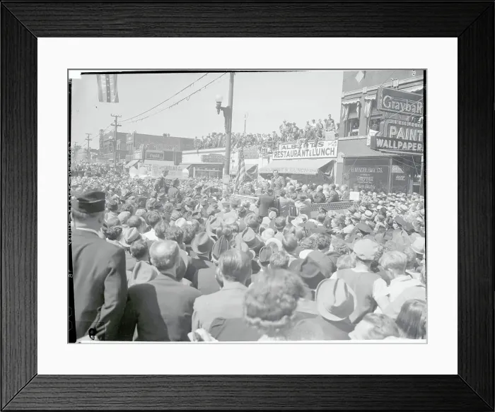 Framed Print : Wendell Willkie Addressing Crowds of Supporters Framed Print : Wendell Willkie Addressing Crowds of Supporters