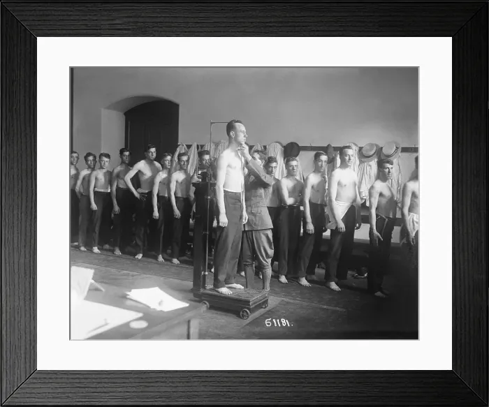 Framed Print : Draftee Undergoing Medical Exam Framed Print : Draftee Undergoing Medical Exam