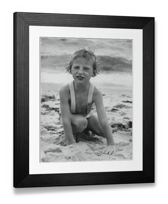 Framed Print : Prince Harald Playing on Beach Framed Print : Prince Harald Playing on Beach