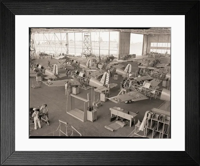 Framed Print : Vultee Aircraft Production Facility