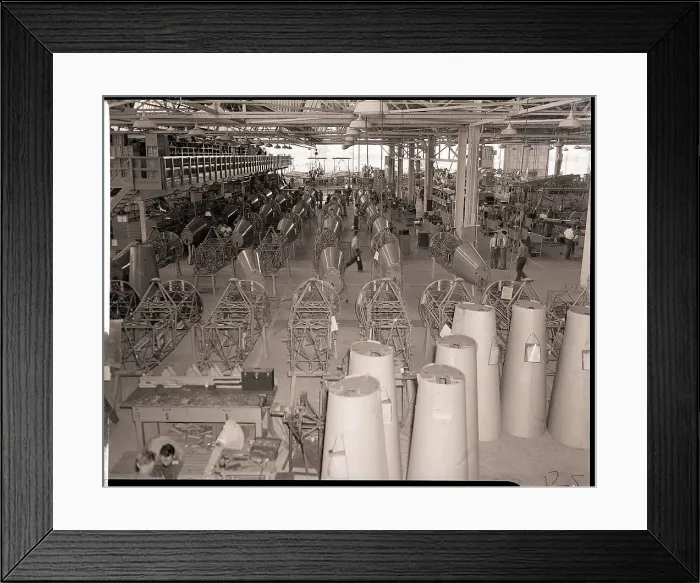 Framed Print : Vultee Aircraft Production Facility