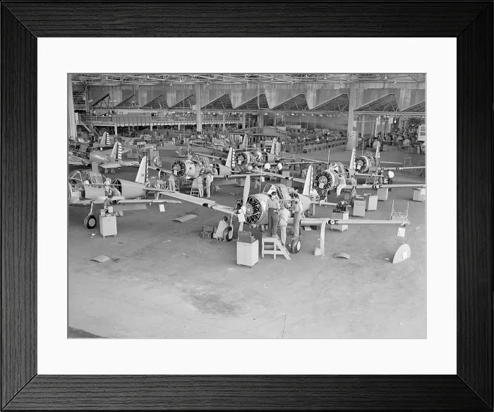 Framed Print : Vultee Aircraft Production Facility