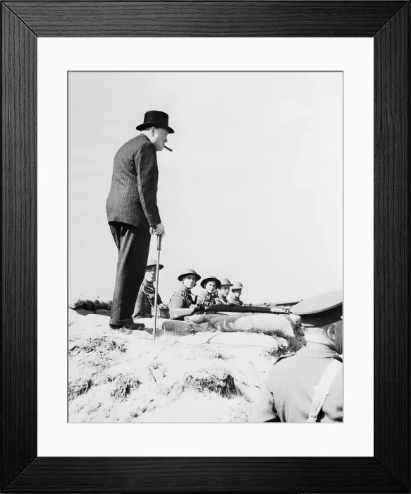 Framed Print : Winston Churchill Appearing Before Troops Framed Print : Winston Churchill Appearing Before Troops