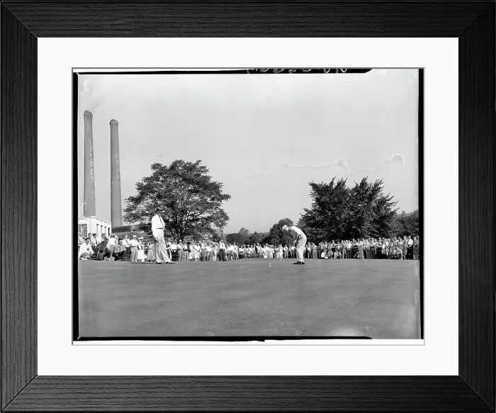 Framed Print : Sam Snead Watching Byron Nelson Putt