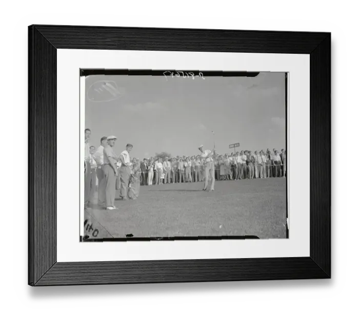 Framed Print : Byron Nelson Teeing off in Golf Game