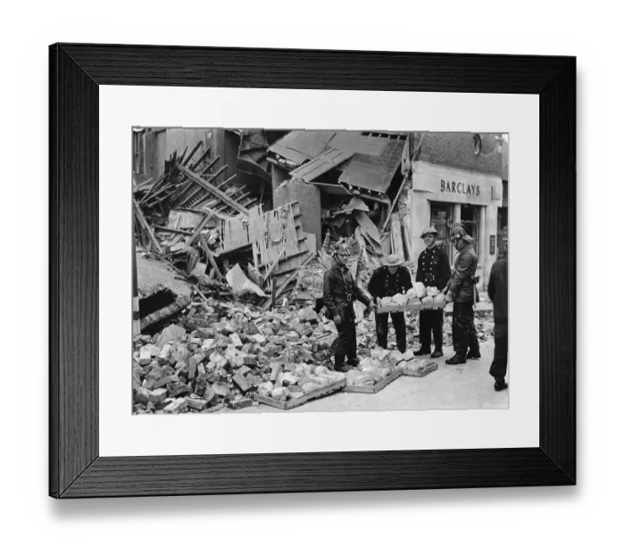 Framed Print : Bakery Destroyed In London Air Raid Framed Print : Bakery Destroyed In London Air Raid