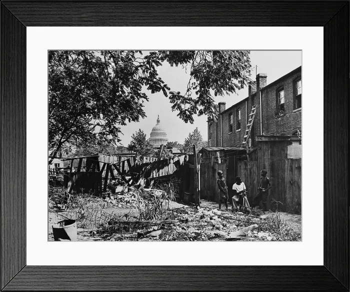 Framed Print : Slum Area with Capitol Building Dome in Background