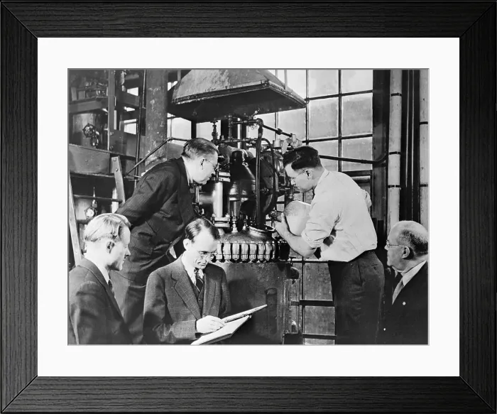 Framed Print : Dr. Waldo L. Semon Working in Laboratory Framed Print : Dr. Waldo L. Semon Working in Laboratory
