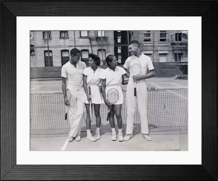 Framed Print : Four Black Tennis Stars In New York