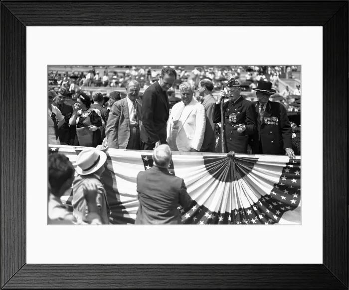 Framed Print : Charles Lindbergh and Pat McCarran at Peace Rally Framed Print : Charles Lindbergh and Pat McCarran at Peace Rally