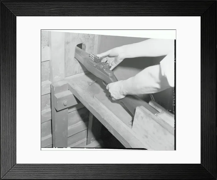 Framed Print : Man Testing Rifle Framed Print : Man Testing Rifle