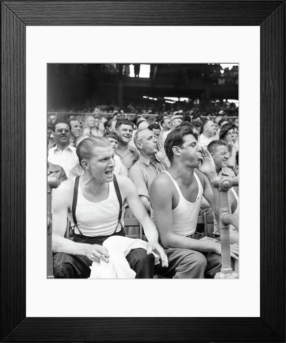 Framed Print : Men Booing Cincinnati Reds