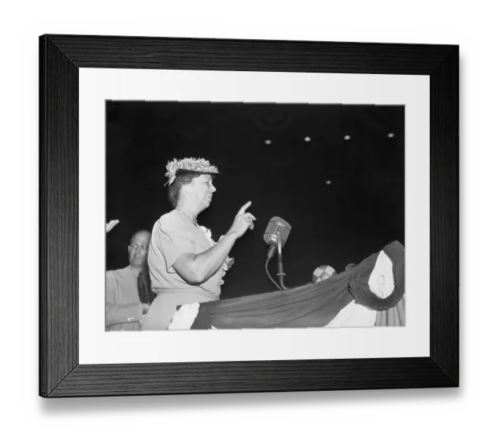 Framed Print : Eleanor Roosevelt Addressing Crowd Framed Print : Eleanor Roosevelt Addressing Crowd