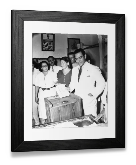 Framed Print : Colonel Fulgencio Batista Voting in Presidential Election Framed Print : Colonel Fulgencio Batista Voting in Presidential Election