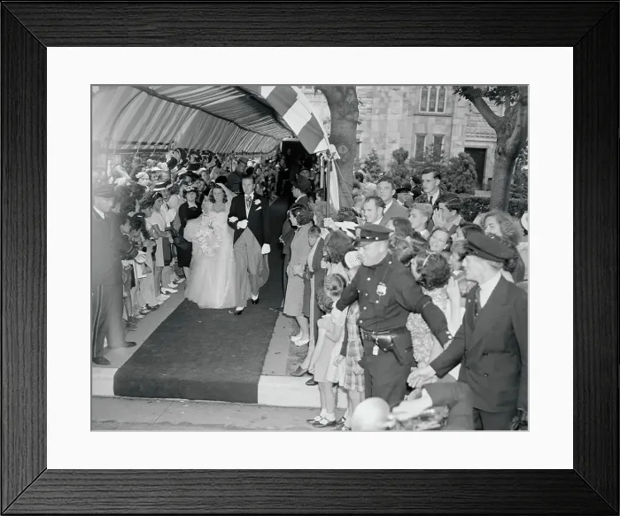 Framed Print : Henry Ford II and Wife Passing Through Crowds Framed Print : Henry Ford II and Wife Passing Through Crowds