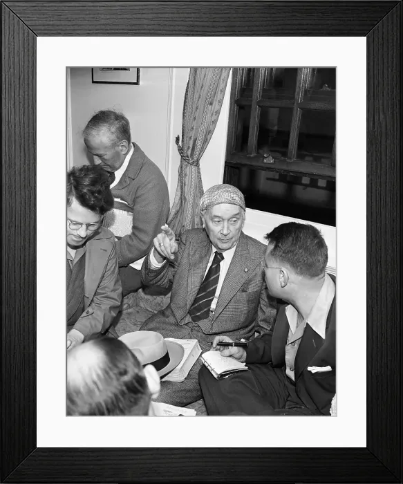 Framed Print : Maurice Maeterlinck Talking with Reporters Framed Print : Maurice Maeterlinck Talking with Reporters