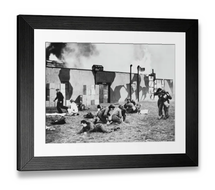 Framed Print : Air Raid Training Framed Print : Air Raid Training