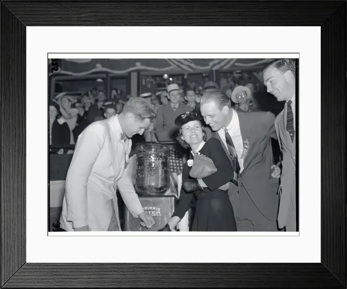 Framed Print : Joseph Patrick Kennedy Jr. and President Roosevelt's Son Taking a Drink of Water Framed Print : Joseph Patrick Kennedy Jr. and President Roosevelt's Son Taking a Drink of Water