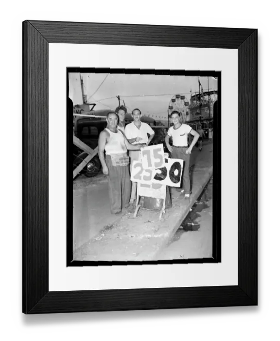 Framed Print : Men Changing Sign at Coney Island Framed Print : Men Changing Sign at Coney Island