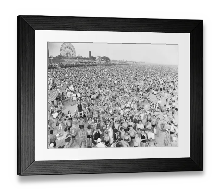 Framed Print : Massive Crowd on Beach at Coney Island Framed Print : Massive Crowd on Beach at Coney Island