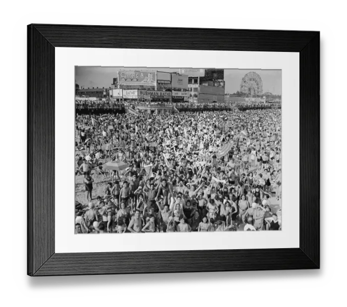 Framed Print : Massive Crowd on Beach at Coney Island Framed Print : Massive Crowd on Beach at Coney Island