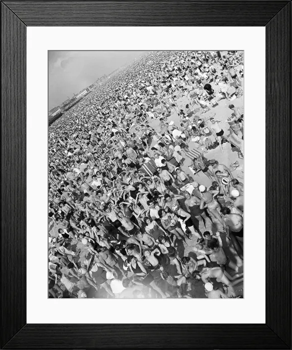 Framed Print : Massive Crowd on Beach at Coney Island Framed Print : Massive Crowd on Beach at Coney Island