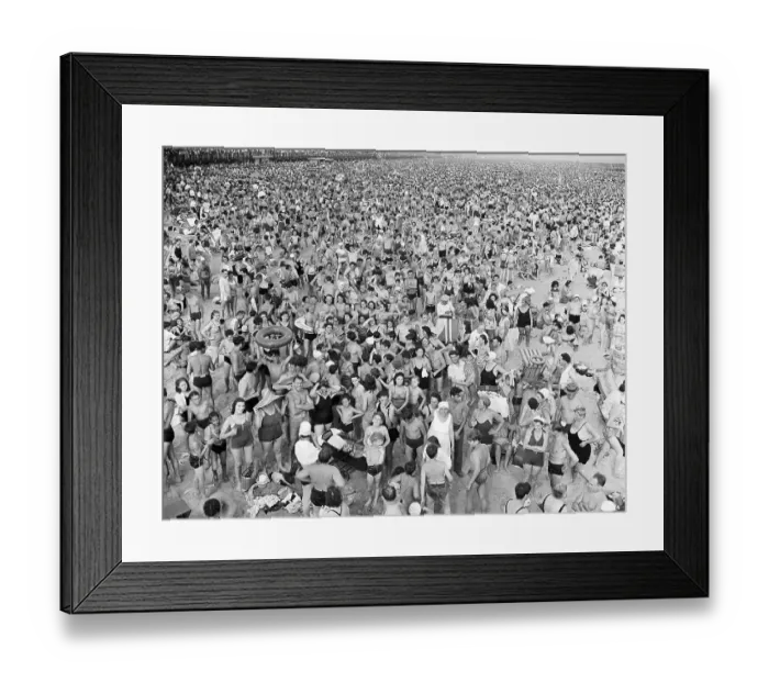 Framed Print : Massive Crowd on Beach at Coney Island Framed Print : Massive Crowd on Beach at Coney Island