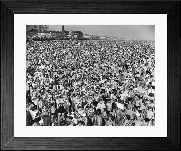Framed Print : Massive Crowd on Beach at Coney Island Framed Print : Massive Crowd on Beach at Coney Island