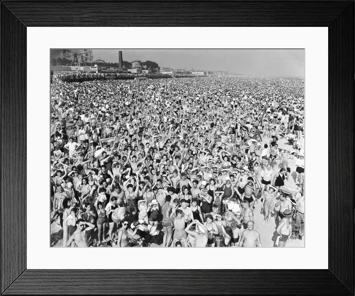 Framed Print : Massive Crowd on Beach at Coney Island Framed Print : Massive Crowd on Beach at Coney Island