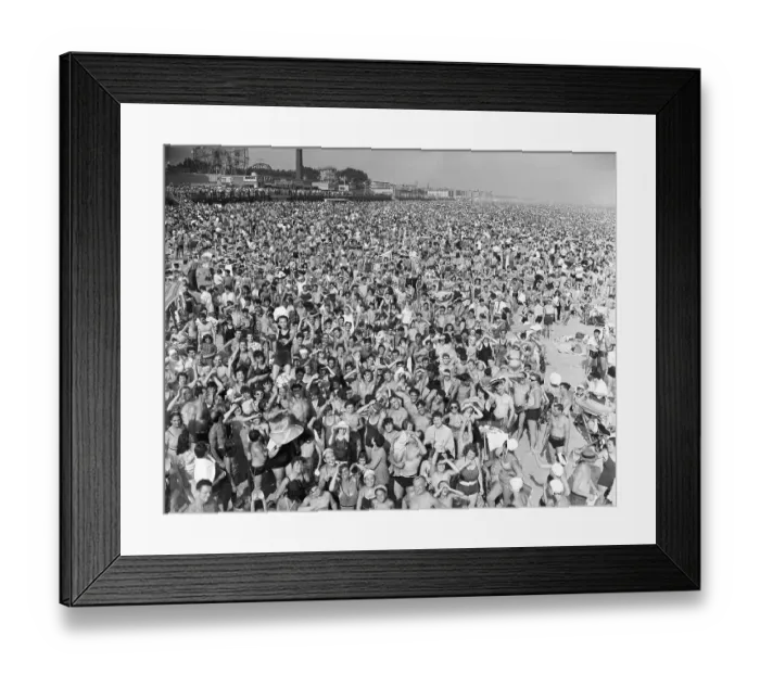 Framed Print : Massive Crowd on Beach at Coney Island Framed Print : Massive Crowd on Beach at Coney Island