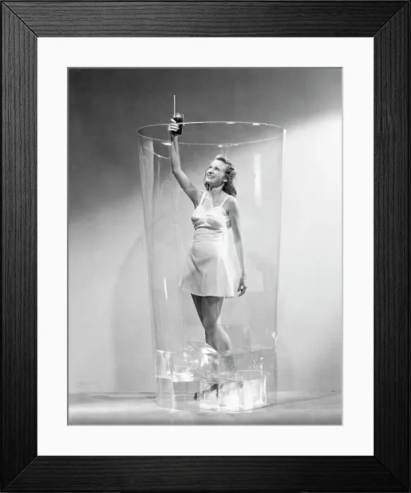 Framed Print : Ice Coffee Princess In Giant Glass Framed Print : Ice Coffee Princess In Giant Glass