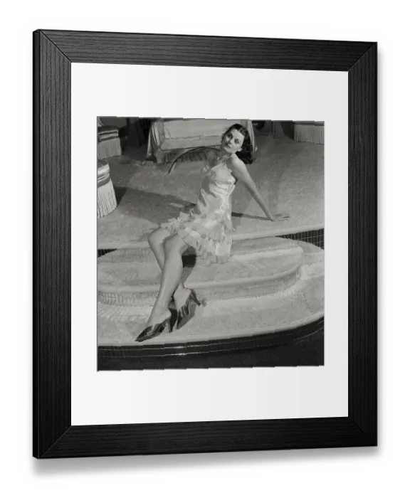Framed Print : Model Posing in Pink Chemise Framed Print : Model Posing in Pink Chemise