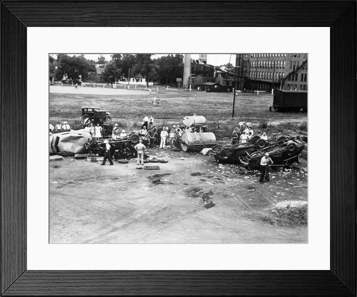 Framed Print : Crowd Attacks Sect members and Wrecks Their Cars Framed Print : Crowd Attacks Sect members and Wrecks Their Cars