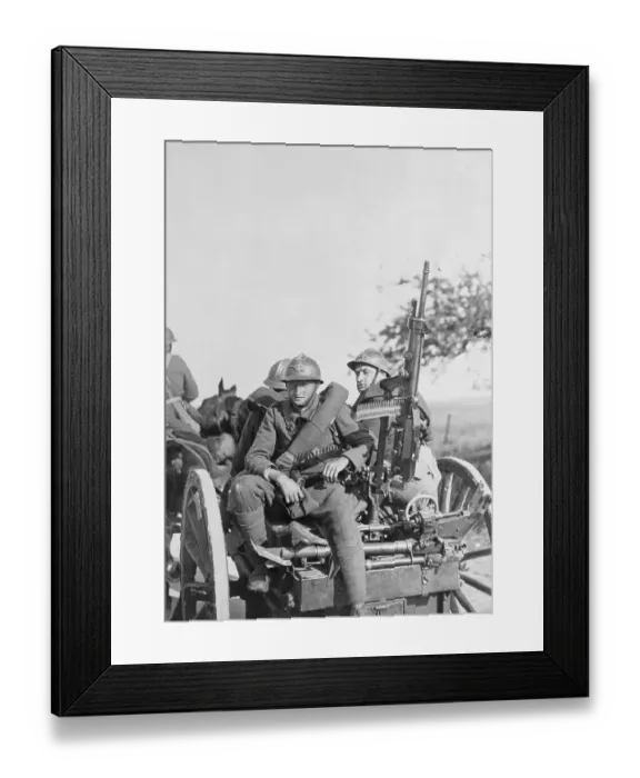 Framed Print : French Soldiers with Anti-Aircraft Artillery During World War II Framed Print : French Soldiers with Anti-Aircraft Artillery During World War II