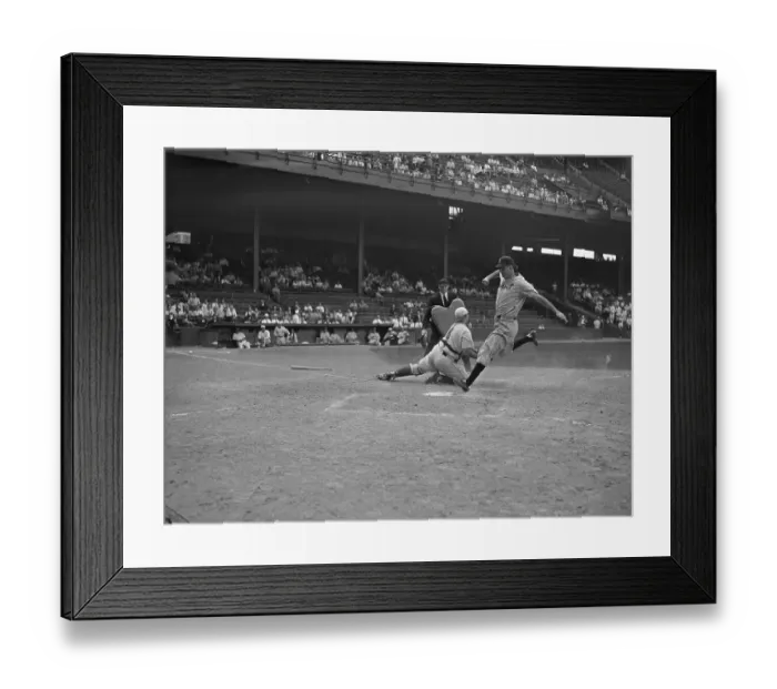 Framed Print : Hank Greenberg Crosses The Plate Framed Print : Hank Greenberg Crosses The Plate