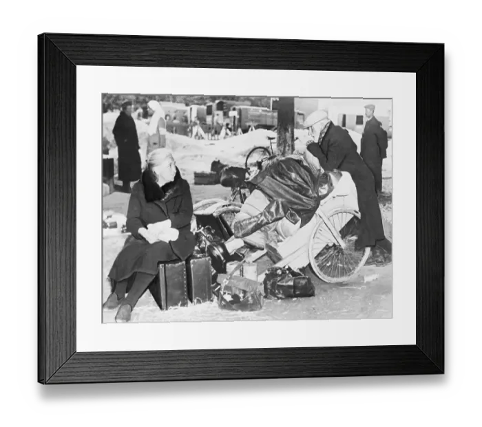 Framed Print : Fleeing Elderly Refugees During German Conquest Framed Print : Fleeing Elderly Refugees During German Conquest